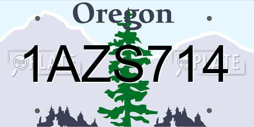 1AZS714 Oregon License Plate