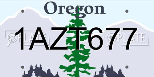 1AZT677 Oregon License Plate