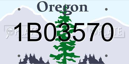 1B03570 Oregon License Plate