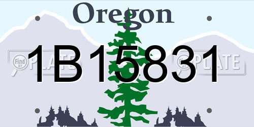 1B15831 Oregon License Plate