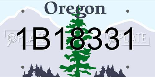 1B18331 Oregon License Plate