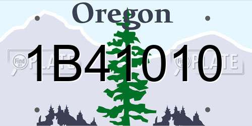 1B41010 Oregon License Plate