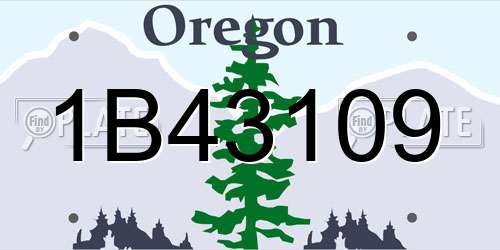 1B43109 Oregon License Plate