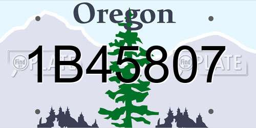 1B45807 Oregon License Plate