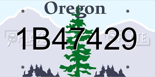 1B47429 Oregon License Plate