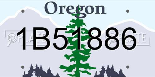 1B51886 Oregon License Plate