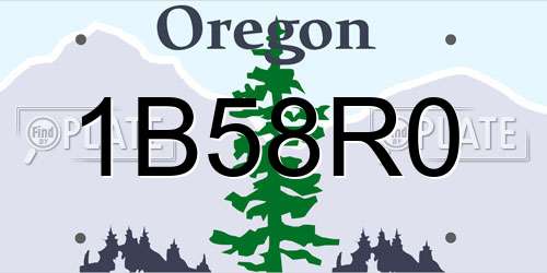 1B58R0 Oregon License Plate