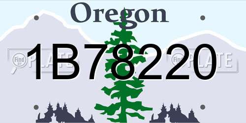 1B78220 Oregon License Plate