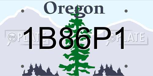 1B86P1 Oregon License Plate