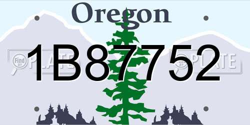 1B87752 Oregon License Plate