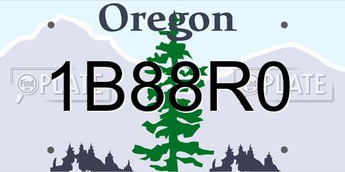 1B88R0 Oregon License Plate