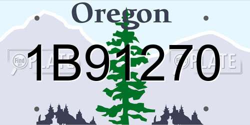 1B91270 Oregon License Plate