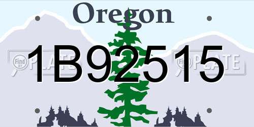 1B92515 Oregon License Plate