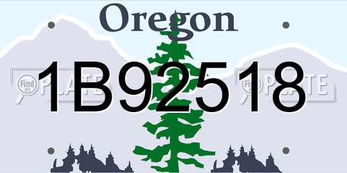 1B92518 Oregon License Plate