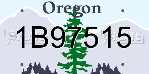 1B97515 Oregon License Plate