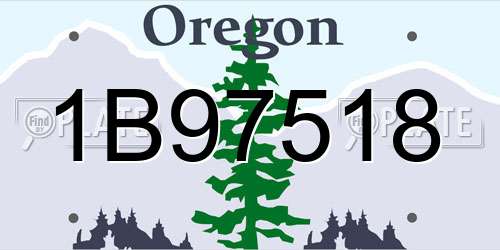 1B97518 Oregon License Plate