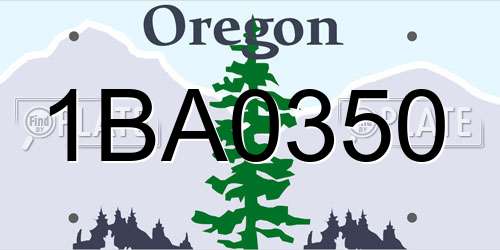 1BA0350 Oregon License Plate