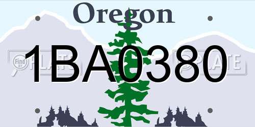 1BA0380 Oregon License Plate
