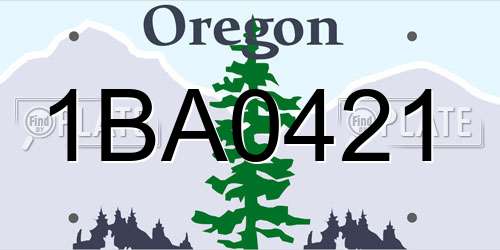 1BA0421 Oregon License Plate