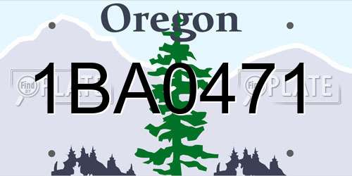1BA0471 Oregon License Plate