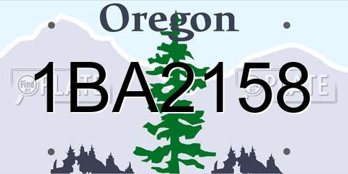 1BA2158 Oregon License Plate