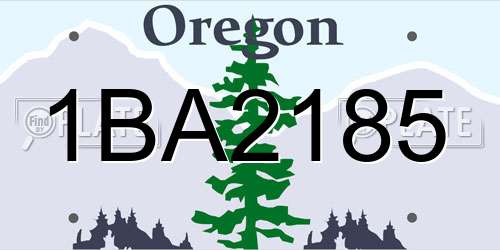 1BA2185 Oregon License Plate