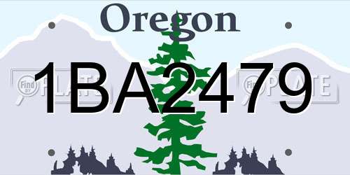 1BA2479 Oregon License Plate