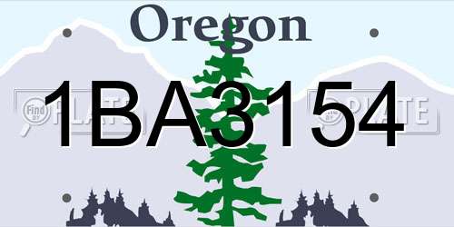 1BA3154 Oregon License Plate