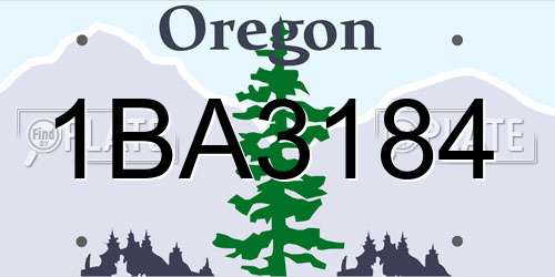 1BA3184 Oregon License Plate