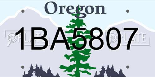 1BA5807 Oregon License Plate