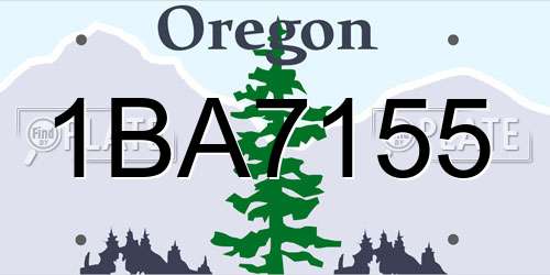 1BA7155 Oregon License Plate