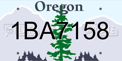 1BA7158 Oregon License Plate