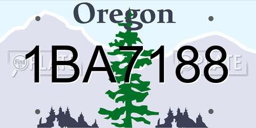 1BA7188 Oregon License Plate