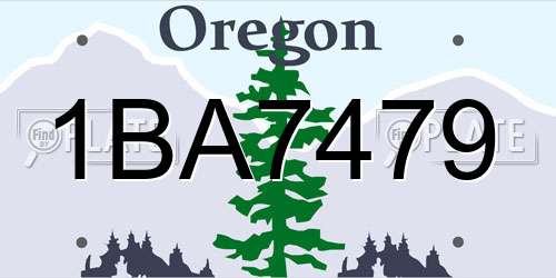 1BA7479 Oregon License Plate