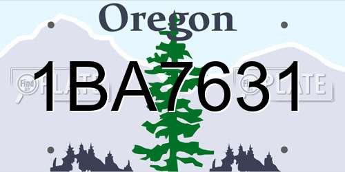1BA7631 Oregon License Plate