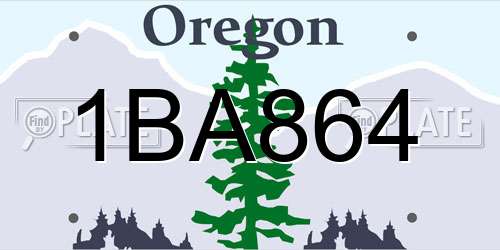 1BA864 Oregon License Plate