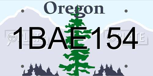 1BAE154 Oregon License Plate