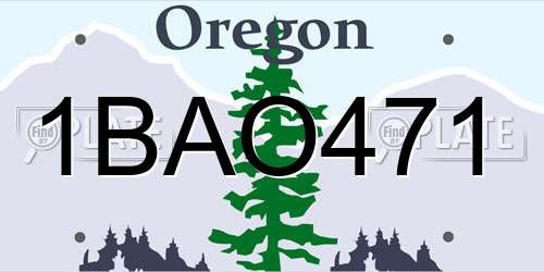 1BAO471 Oregon License Plate