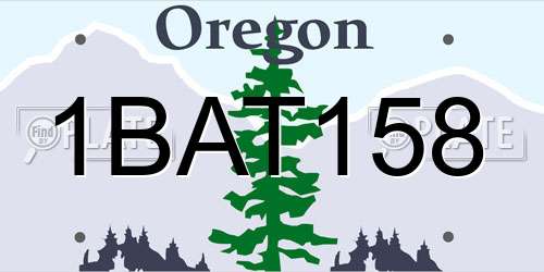 1BAT158 Oregon License Plate