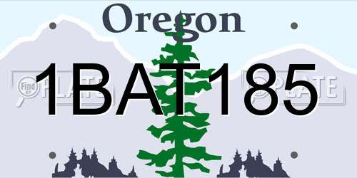 1BAT185 Oregon License Plate