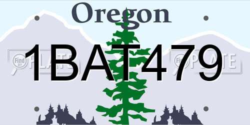 1BAT479 Oregon License Plate