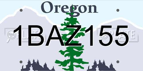 1BAZ155 Oregon License Plate