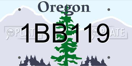 1BB119 Oregon License Plate