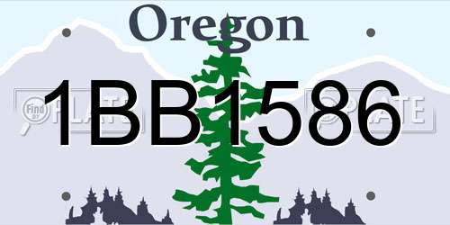 1BB1586 Oregon License Plate