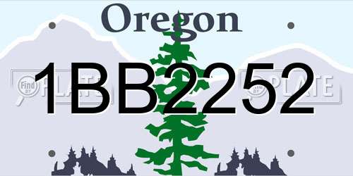 1BB2252 Oregon License Plate