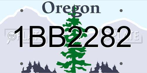 1BB2282 Oregon License Plate