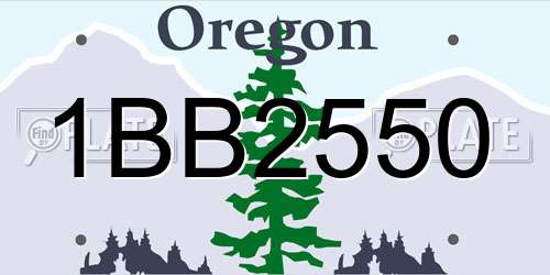 1BB2550 Oregon License Plate