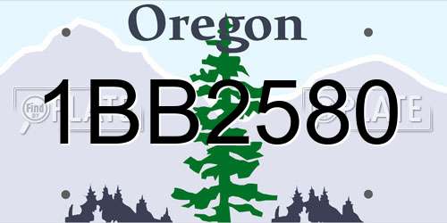 1BB2580 Oregon License Plate