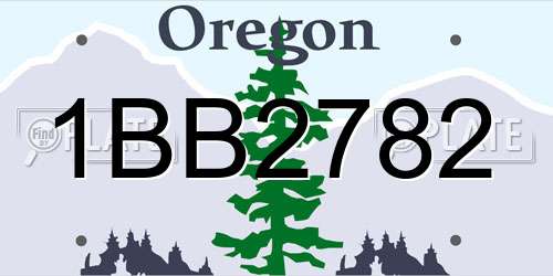 1BB2782 Oregon License Plate