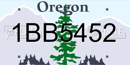 1BB5452 Oregon License Plate